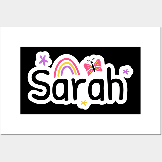 sarah name wallpaper in glitter