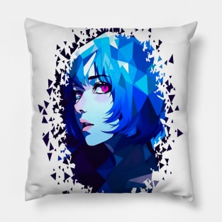 Geometric Girl Blue - Anime Shirt Pillow