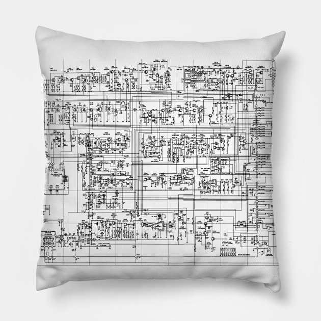 Circuit Board Diagram Electronic Schematic Printed Engineering Pillow by ernstc