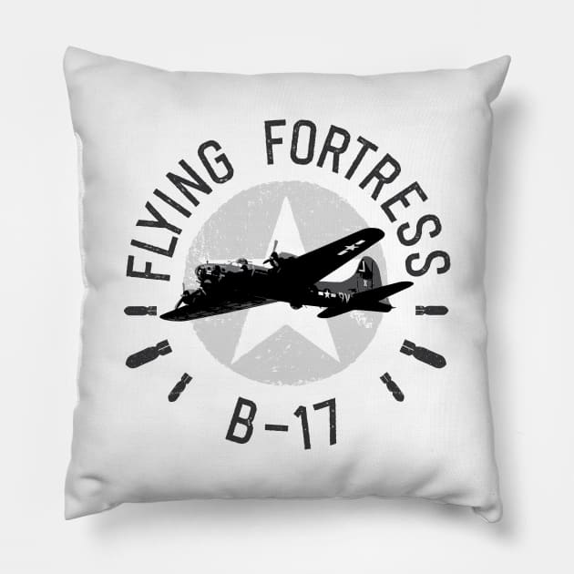 B17 Flying Fortress Pillow by J31Designs