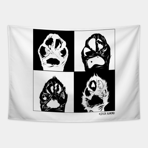 Life of Almond black and white Tapestry by LIFEOF_ALMOND