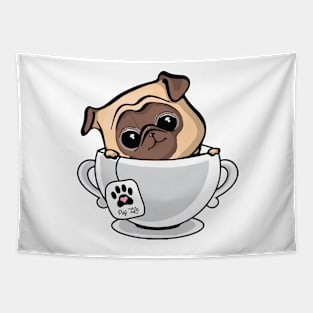 Tea Cup Pug Tapestry