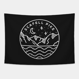 Scafell Pike, Lake District England Emblem - Black Tapestry