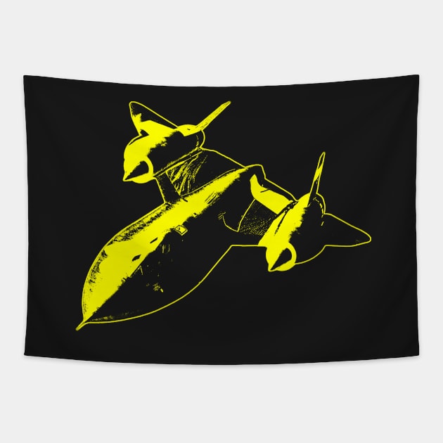 Lockheed SR-71 Blackbird - Yellow Design Tapestry by PlaneJaneDesign