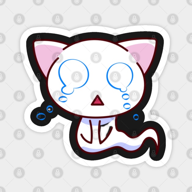 Cat Ghost Crying Magnet by kyokyyosei