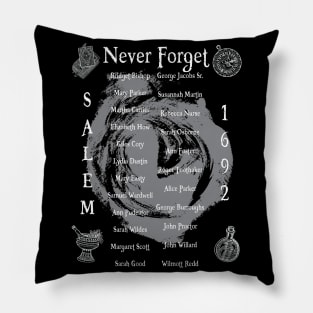 Never Forget The Salem Witches of 1692 - White Pillow