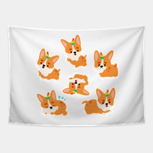 Corgi Puppies Tapestry