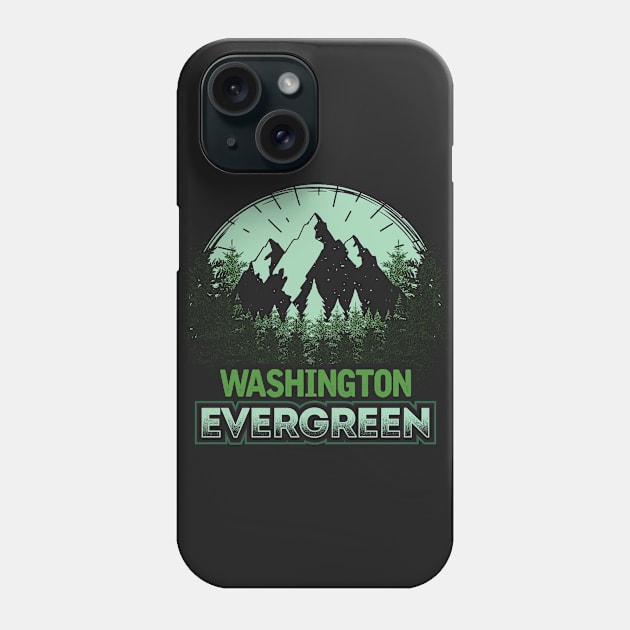 Washington Evergreen Mountain Graphic Phone Case by jaybeebrands