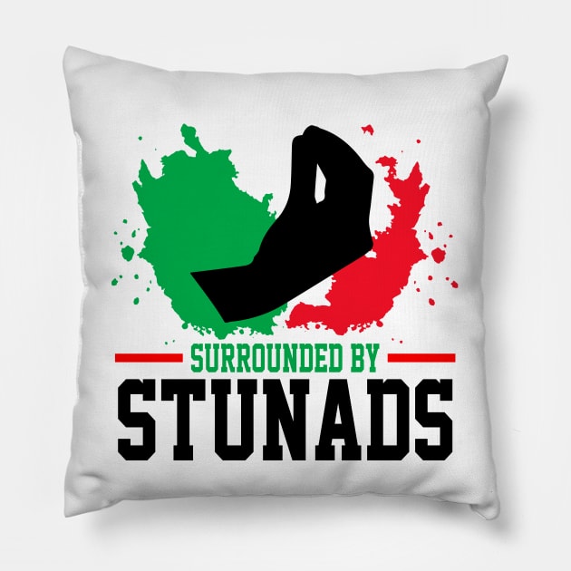 Surrounded By Stunads Hand Gesture Funny Italian Meme, funny Italian Phrases Gift Pillow by norhan2000