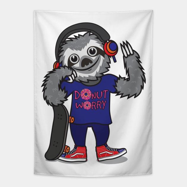 Sloth Life Tapestry by Plushism