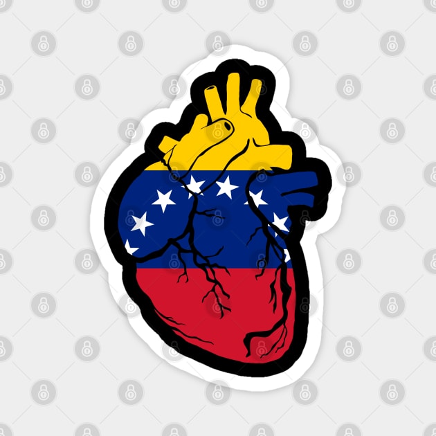 Venezuelan flag heart Magnet by Bun Art Store