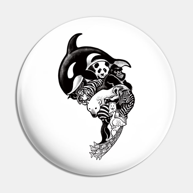 Monochromanimal Pin by Waynem