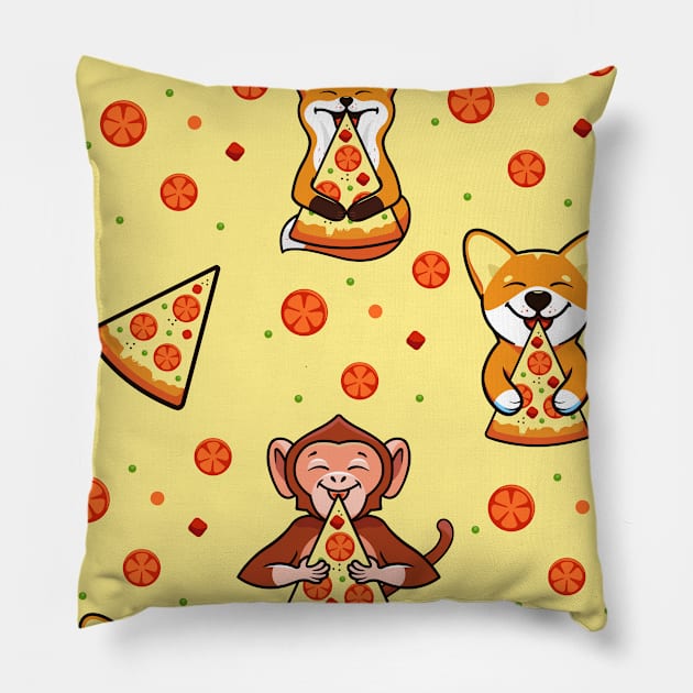 Corgi Pizza Pillow by queensandkings