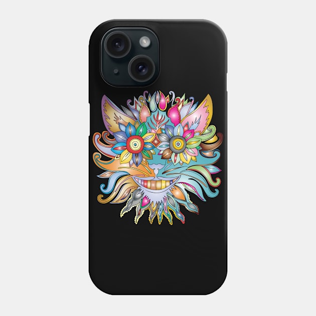 Anthropomorphic Trippy Psychedelic Colorful Flower Phone Case by twizzler3b