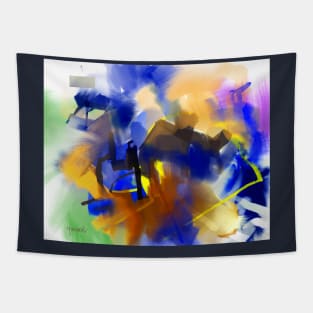Abstract Blue Art Tapestry