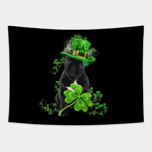 Lucky French Bulldog Shamrock St Patrick's Day Tapestry