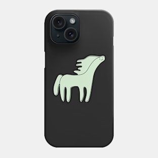 Cute Silly Simple Minimalist Pastel Green Horse White Pattern Phone Case