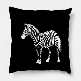 Hand drawn zebra - reverse color Pillow