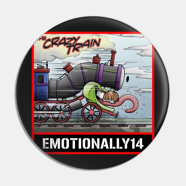 The Crazy Train Logo T-Shirt Pin by Emotionally14