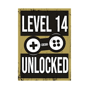 'Level 14 Unlocked' Funny Video Gamer Gift T-Shirt