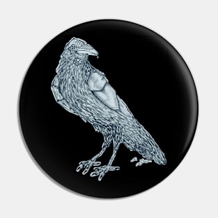 Metallic Raven Pin