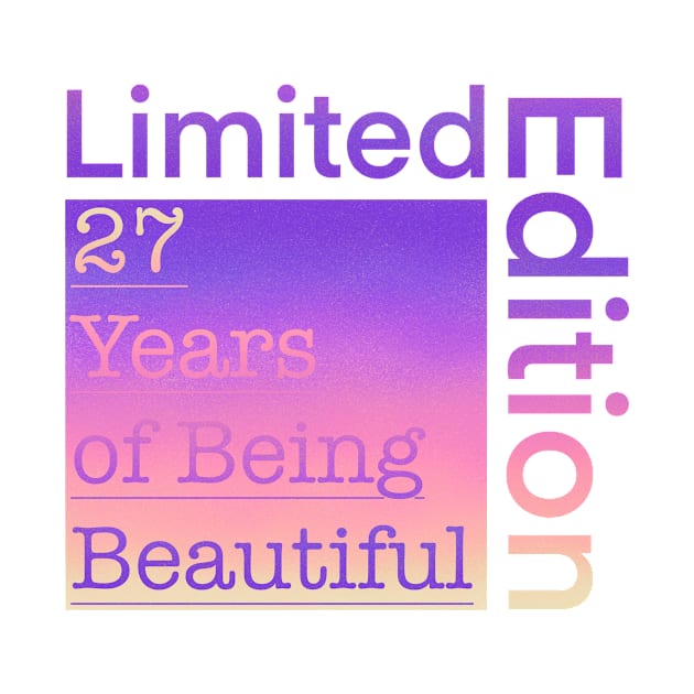 27 Year Old Gift Gradient Limited Edition 27th Retro Birthday by Designora