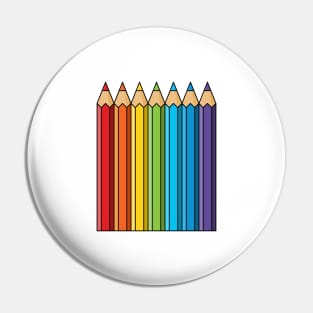 Rainbow Coloring Pencils Pin