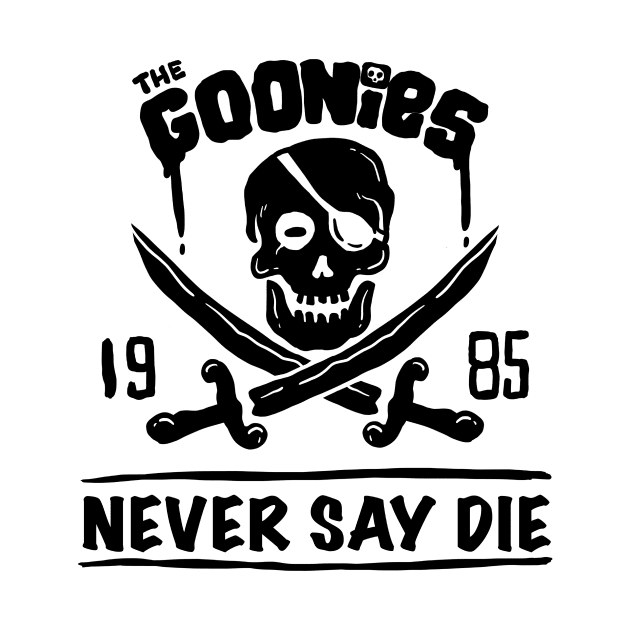 THE GOONIES LOGO BLACK by Tee Trends