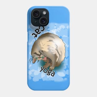 Cute cartoon cat yoga neck stretch Phone Case