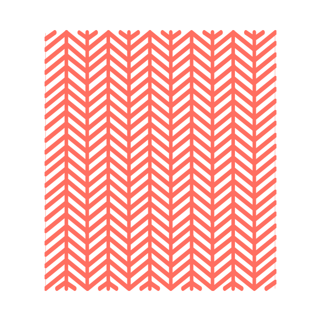 Herringbone Pattern - Living Coral by NolkDesign