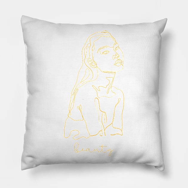 Monoline Beauty Pillow by nathalieaynie