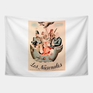 LOS NACIONALES Spanish Civil War Government Propaganda Poster dated 1936 Tapestry