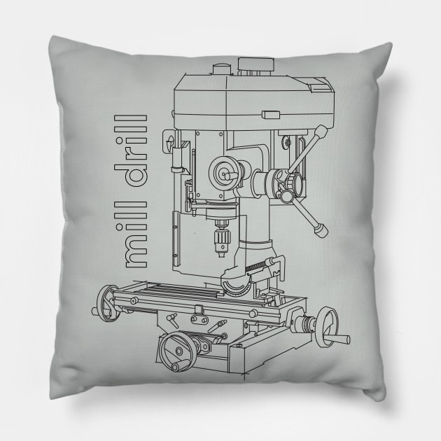 Mill Drill Pillow by ElizAlahverdianDesigns