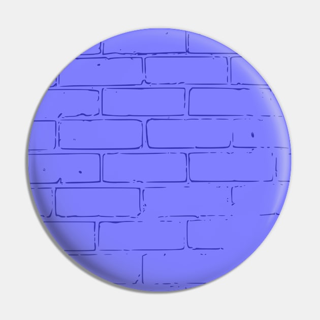 Blue Brick wall Pin by Boo Face Designs