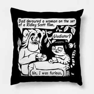 GLADIATOR? (white on dark) Pillow