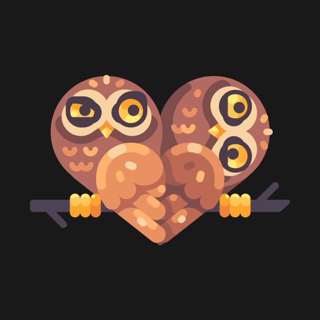 Cute Heart Shaped Owls by IvanDubovik