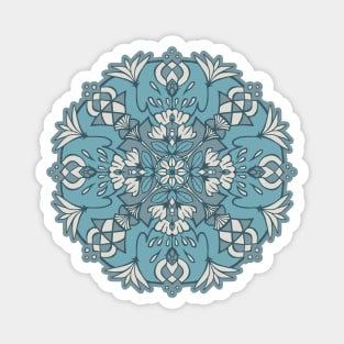 Muted Blue Lotus Mandala Magnet