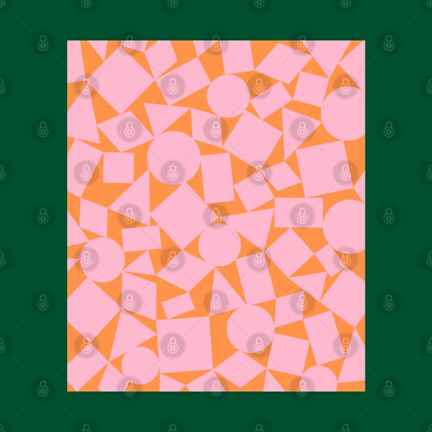 Pink and Orange Geometric Shapes Pattern by OneThreeSix