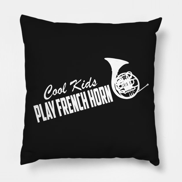 Cool Kids Play French Horn Pillow by helloshirts