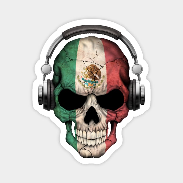 Dark Skull Deejay with Mexican Flag Magnet by jeffbartels