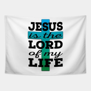 Jesus is Lord (black and blue/green) Tapestry