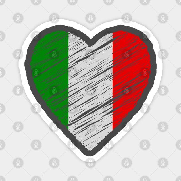 In this picture we see a heart in the shape of the Italian flag. Magnet by Atom139