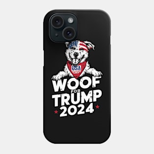 Woof For Trump Election America Dog Usa 2024 Phone Case