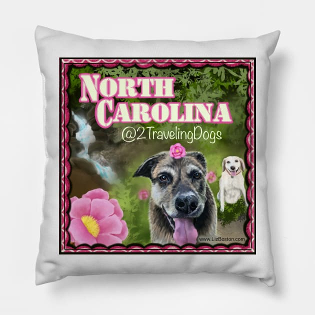 2 Traveling Dogs - North Carolina Pillow by 2 Traveling Dogs