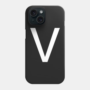 Helvetica V in white Phone Case