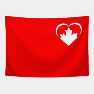 Small Canada Heart White Tapestry