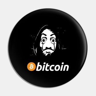 Bitcoin T-Shirt with Dali Mask from Netflix Money Heist Pin