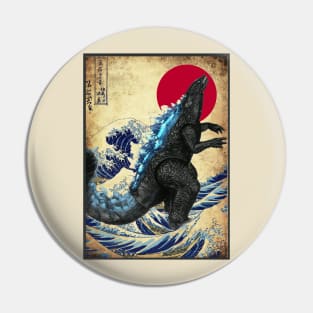 Gojira Old Post Japanese Art Pin