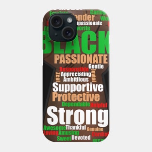 Black Dad Wordcloud Art Father s Day Tshirt African American Phone Case