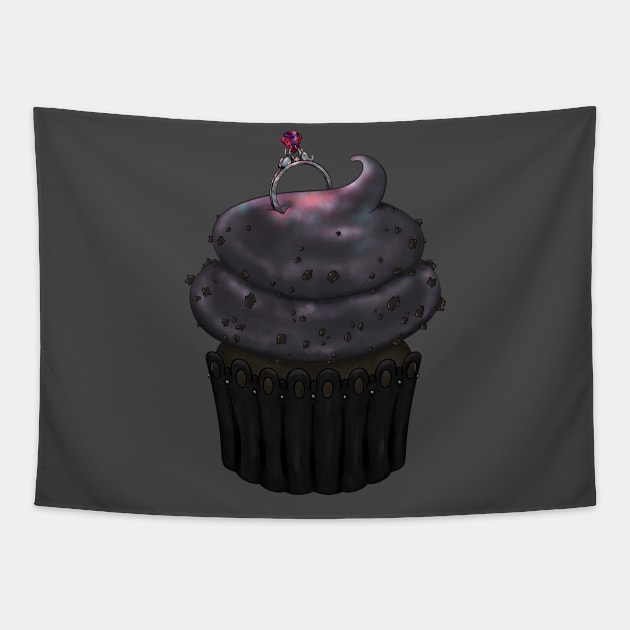 Sweet Engagement Cupcake - Dark Chocolate Tapestry by Thedustyphoenix